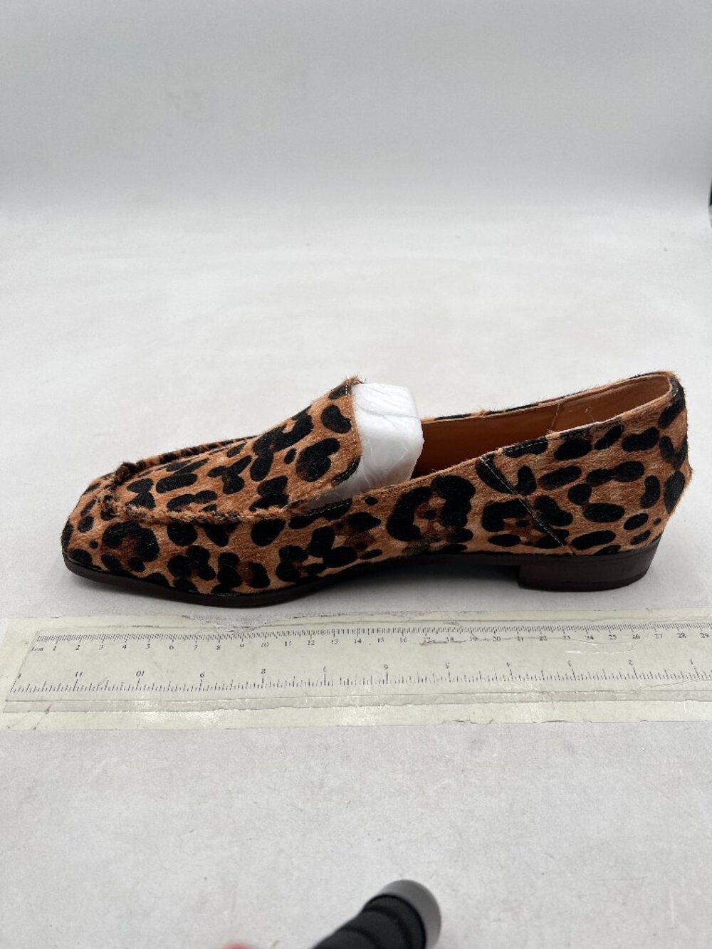 YDN Leopard Chunky Low Heeled Loafer Closed Squared Toe Slip On Fashion Shoes - Picture 2 of 8